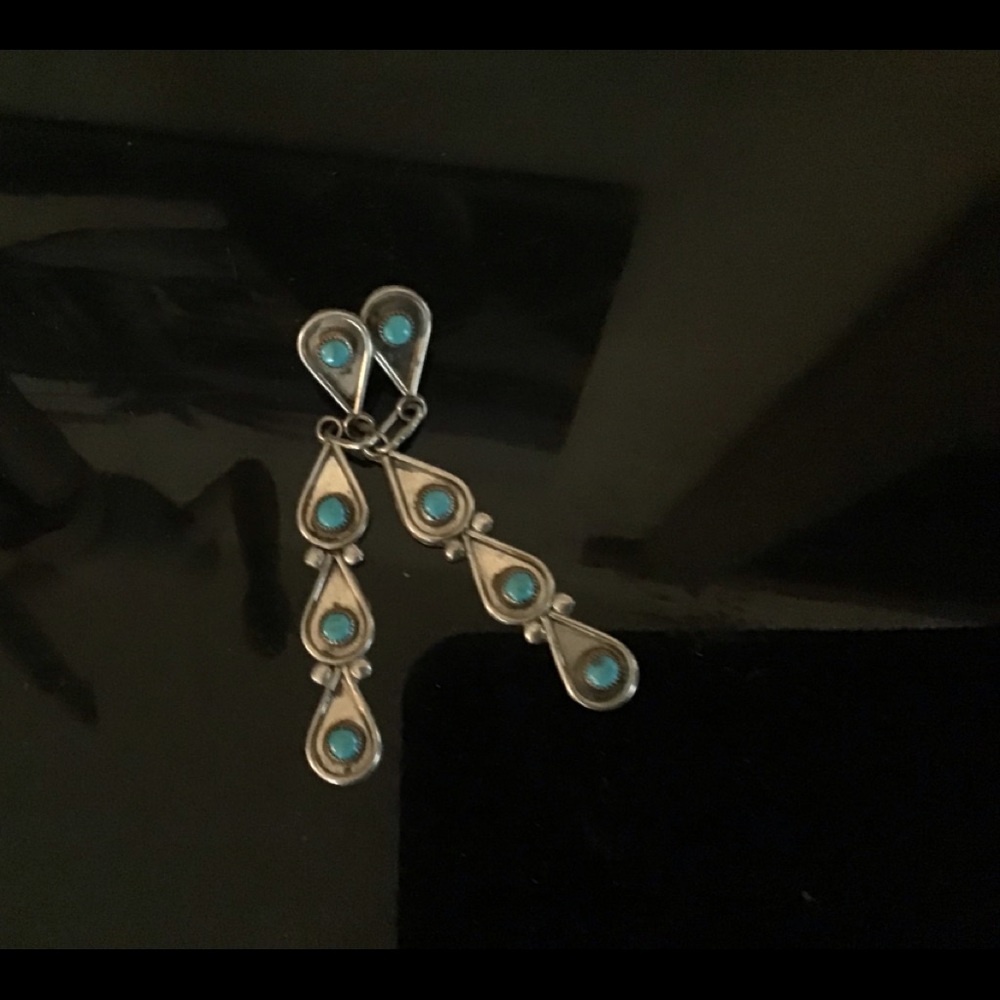 Sterling and turquoise drop earrings